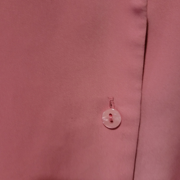 Vintage pink short sleeve button front collared blouse large - Picture 3 of 8